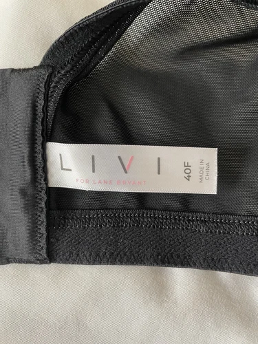 Lane Bryant Livi Sz 40F No Wire Padded Molded Sports Bra Gray New WOT - Picture 5 of 7