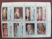 1970 Ajman Block of 8 Stamps(500th Birthday of Albrecht Durer),MNH,OG