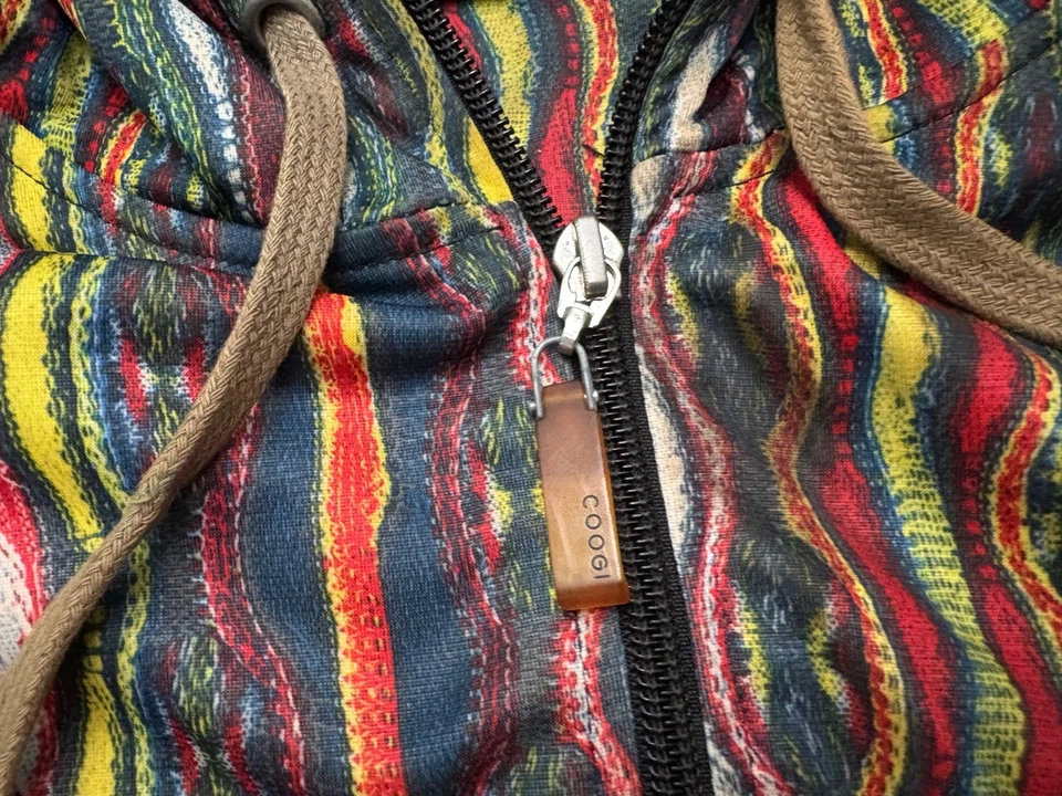 Coogi Sudadera con Capucha Para Hombres 2XL Ropa de Calle Urbana Abstracta Y2K Hip Hop Chaqueta Pesada con Cremallera Foto 3 de 4