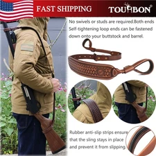 TOURBON Leather NO-Drill Gun Sling Hunting Rifle Shotgun Strap-Special Offer