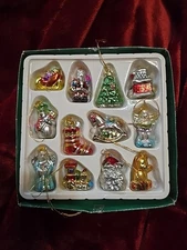 Kurt S Adler- 12 Metallic Mini Christmas Ornaments - Holidays are Santa's World