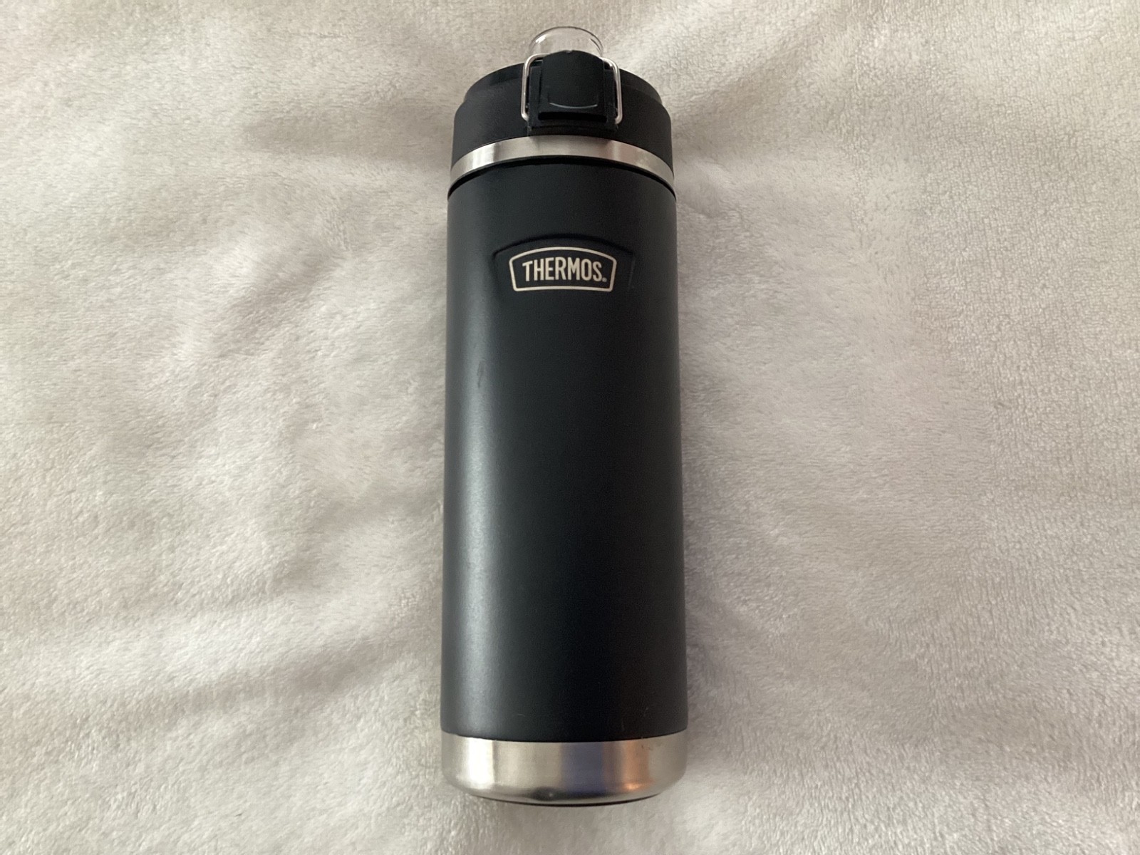 THERMOS STAINLESS STEEL HYDRATION INSULATED WATER  BOTTLE w/SPOUT~BLACK  24oz