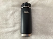 THERMOS STAINLESS STEEL HYDRATION INSULATED WATER BOTTLE w/SPOUT BLACK 24oz
