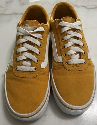 Vans Off The Wall Ward Low Top Vibrant Yellow/White Skate Shoes Women s Size 7
