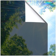 Coavas One Way Privacy Window Film, Heat 17.5 x 78.7 Inch, Black-silver