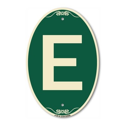 SignMission Designer Series Sign - Sign with Letter E 12'' x 18'' Aluminum Sign