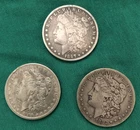 Lot of 3 Morgan Silver Dollars 1882-S  1887-O 1890-S Very Nice Coins Details UNC