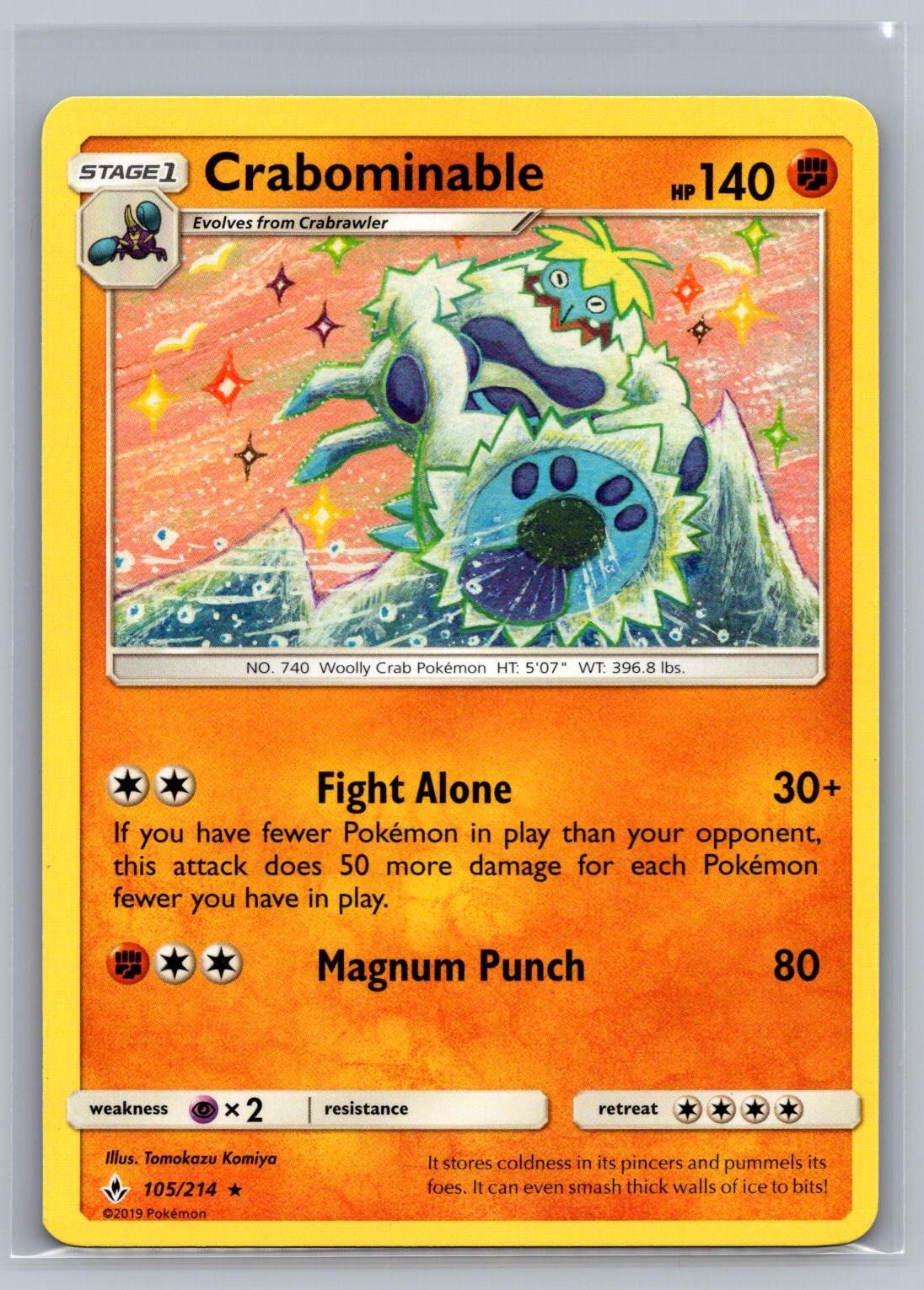 Crabominable 105/214 Rare Unbroken Bonds Pokemon NM