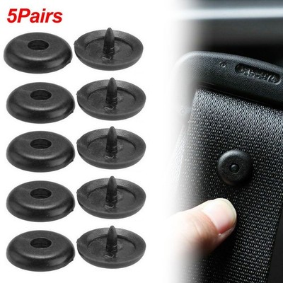 Schwarz Kunststoff Clip Sicherheitsgurt Stopper Schnalle Knopfverschlüsse Set 5