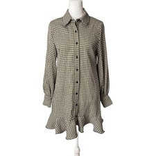 Pretty Little Thing Womens US 2 Shirt Dress Long Sleeve Button Front Collared