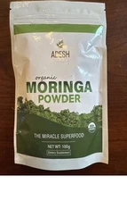 Adesh Pure Moringa Powder The Miracle Superfood Organic 100g, Vegan Non-GMO