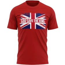 Union Jack Flag Mens T Shirt God Save The King Coronation Street Party Him 2023