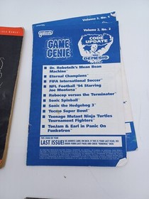 Game Genie Update Book Vol Sega NES Cheat Codes Galoob Video Game Manual LOT