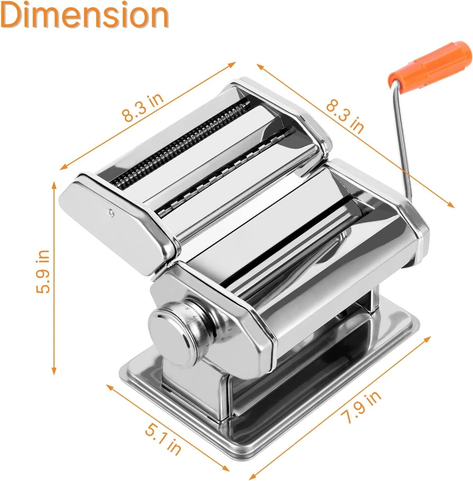 Pasta Maker Machine 9 Adjustable Thickness Settings Pasta Roller Noodle Maker - Image 2 of 4