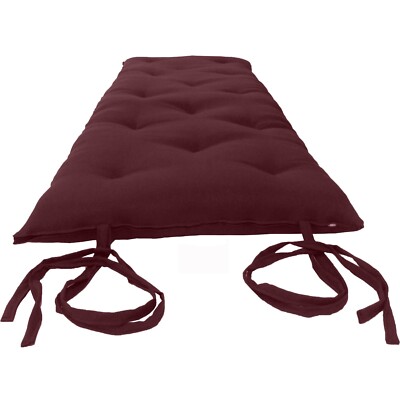 Queen Japanese Floor Rolling Mattress, Cotton Shiki Futon 3 x 60 x80 Burgundy