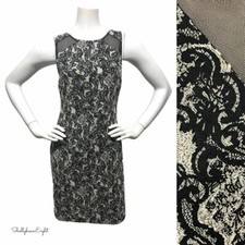 ALICE + OLIVIA Stretch Brocade Lace LINGERIE LOOK MESH Dress Bodycon 2 4 XS S