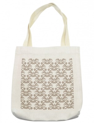 Ambesonne Damask Pattern Tote Bag Reusable Linen Sack Shopping Books Beach