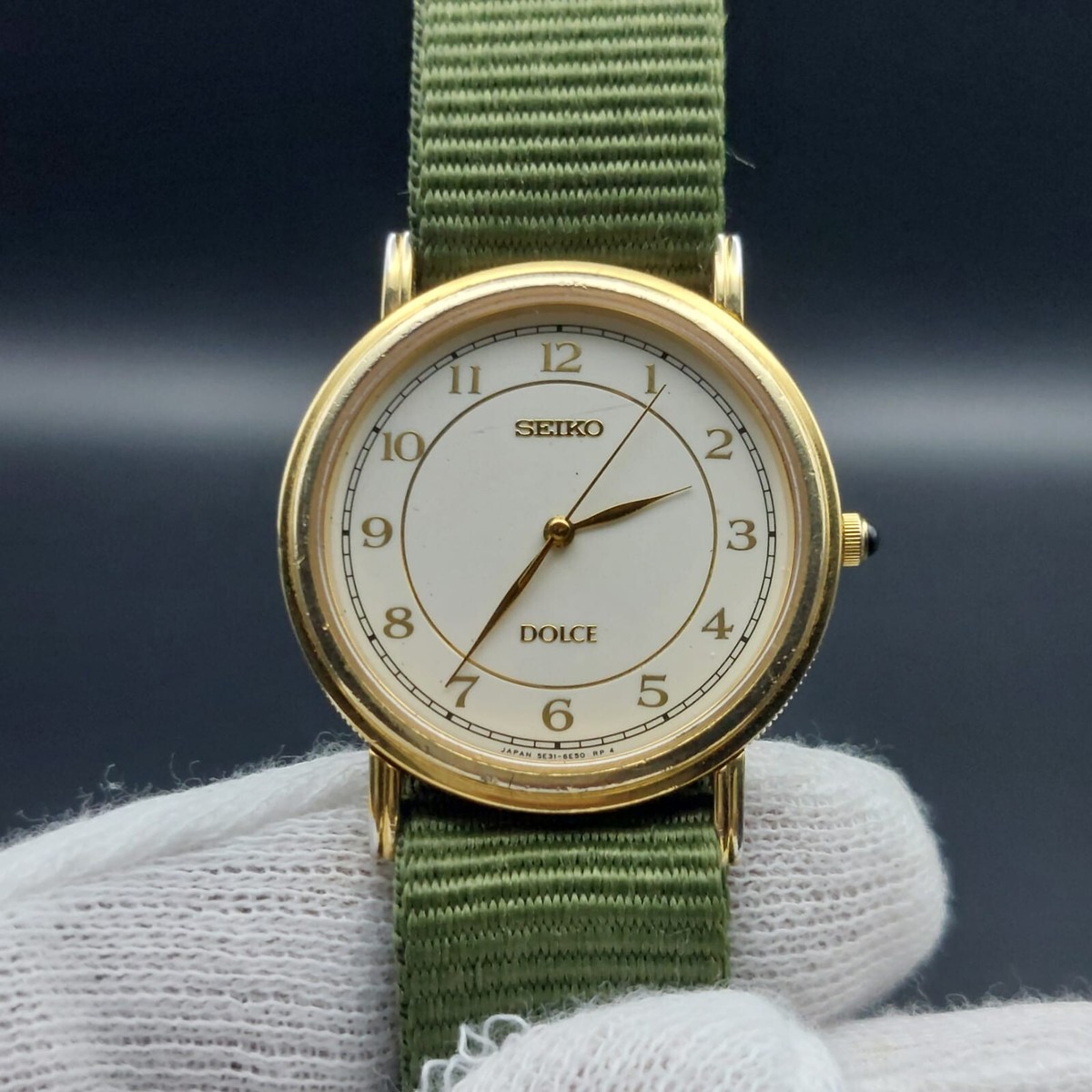 Vintage Seiko Dolce Quartz Men's Wristwatch Gold Filled Case Fully