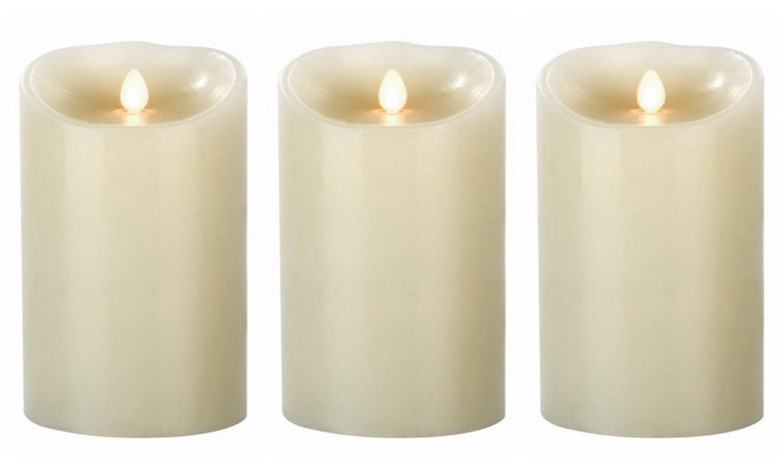 Luminara Flickering Flameless Scented Wax Candles Ivory Timer 5inch Set