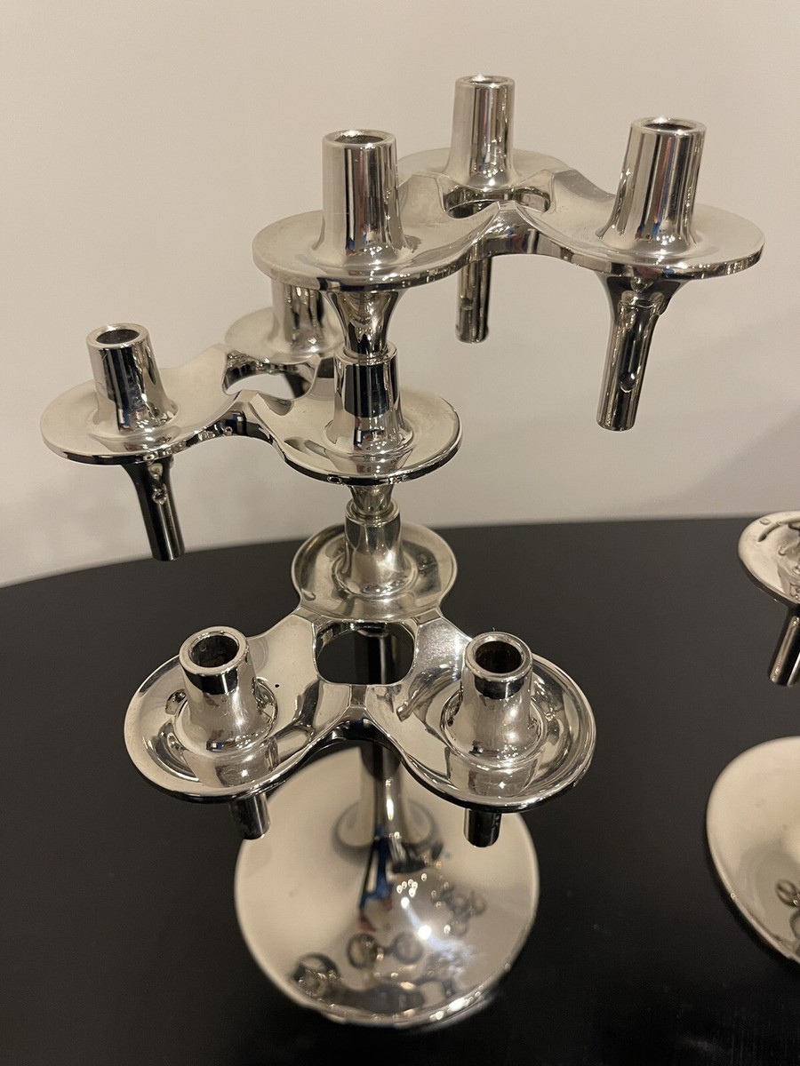 Bougeoirs Modulables Vintage – Ceasar Stoffi & Fritz Nagel – Chrome – Allemagne
