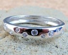 White Cubic Zirconia Anniversary Band Mens Ring Sterling Silver Size 11.25 #419