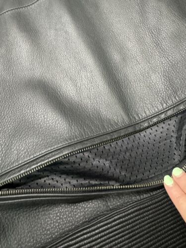 Harley Davidson Men's TORQUE Black Leather Jacket Orange Stripe sz XL 98114-06VM - Picture 22 of 23