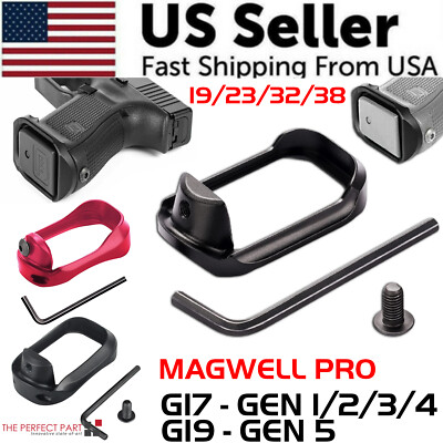 #ad Anodized Aluminum Flared Magwell For Glock 19 17 22 24 31 34 35 37 Gen 1 2 3 4 5 $14.79
