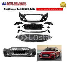 Front Bumper Body Kit W Grille For 2021 2022 2023 Audi A4 Upgrade To Rs4 Style Front Bumper Body Kit W Grille For 2021 2022 2023 Audi A4 Upgrade To Rs4 Style