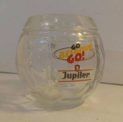 Jupiler ''Go Belgium Go'' Soccer, Football Soccer Ball Shaped Glass Mug