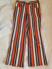 Vintage 1960's Youth Striped Denim Flare Leg Jeans, 24 x 22.5