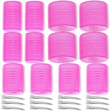 24 Pieces with 3 Sizes Self Grip Hair Rollers Curlers Set Jumbo Large Medium