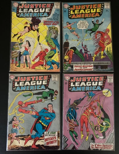 Vintage DC Justice League of America Silver Age Comic Book Lot - 4 Issues