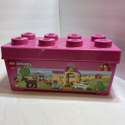 Lego Juniors Easy To Build 10674 Pony Farm Complete Pieces Pink Container