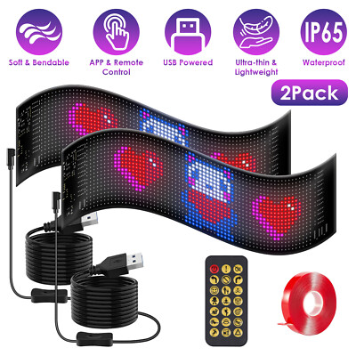 2Pcs Car Signs LightMatrix  Lights LED Car Signs & APP Remote Light US