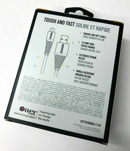 Cable de carga y sincronización Otterbox trenzado duradero micro-USB / 3m / negro - Imagen 8 de 12