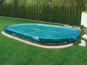 Pool-Abdeckplane Für Ovalen Aufstellpool 4,6 X 6,4 M - Marineblau, Winterfest