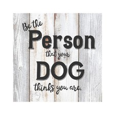 Be the Person you Dog thinks you are Pets Rustic White Wood Sign B3-12120001054