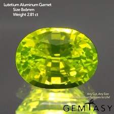 Cut stone - LuAG Lutetium Aluminum Garnet Yellow lab grown, Oval 8x6mm 2.81ct