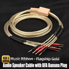 2m Pair HiFi Speaker Cable OCC Copper Audio Single Wire Banana Plug