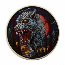 Bloody Werewolf Patch Iron-on Applique Halloween Badge Creature Spooky Legend