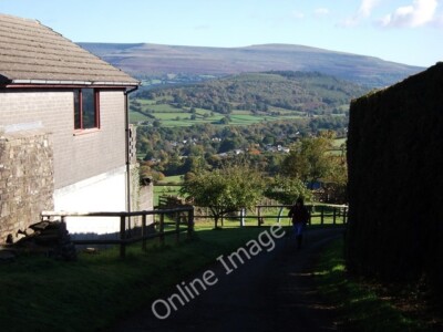 Photo 6x4 Usk Valley from Pen-y-beili Cwmcrawnon Looking down the farm dr c2010