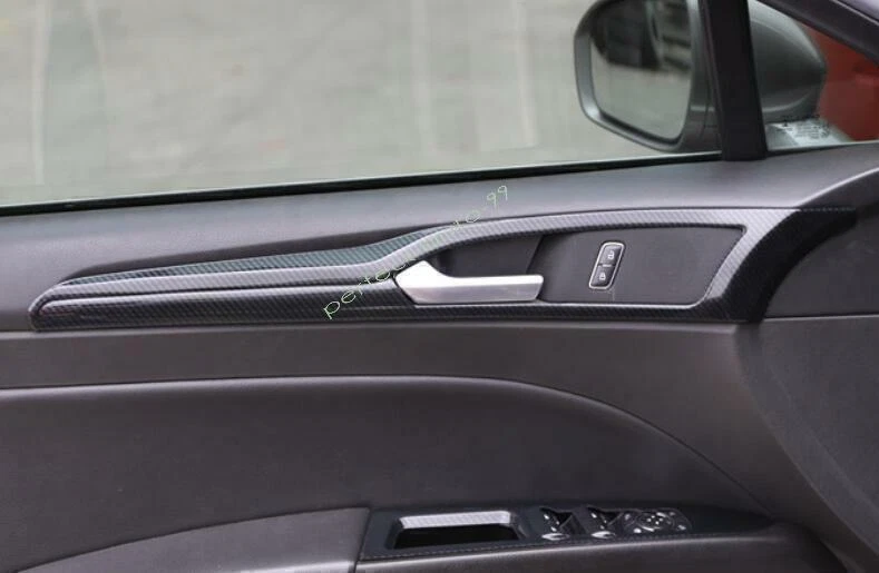 For Ford Mondeo/Fusion 2013-20 Carbon Fiber Look Inner Door Panel Strip Trim 4P Foto 4 de 4