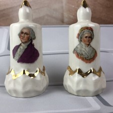 Vintage Salt and Pepper Shakers Ceramic George and Martha Washington President