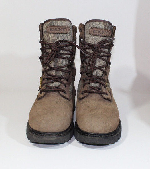 Rocky Gore-Tex Brown Leather and Camo Lace Up Hunting Boots  display picture 2