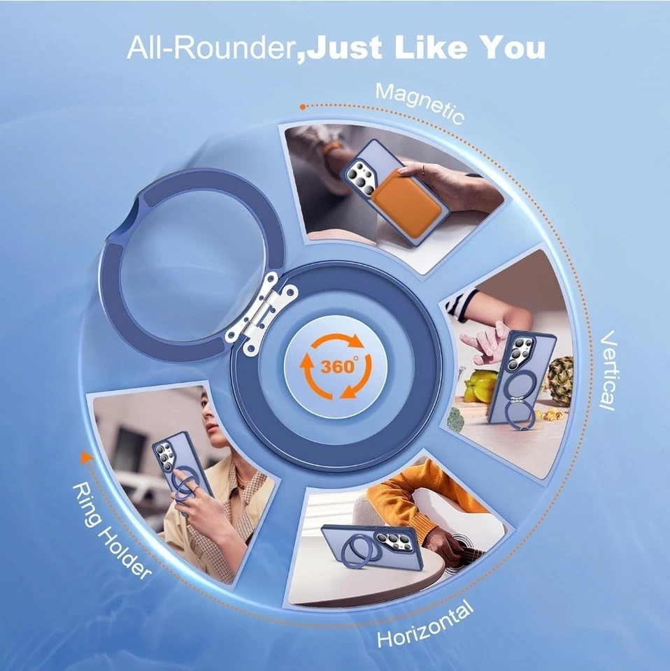 Funda para Samsung Galaxy S25 Ultra con Soporte Anillo Magnético Giratorio 360°... Foto 3 de 4