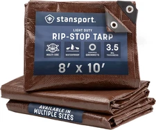 Light-Duty Rip-Stop Tarp 8' X 10' - Brown (U-810)