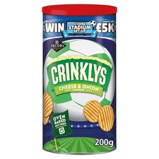 Jacob's Crinklys Cheese & Onion Baked Snacks 200g (Pack of 3)