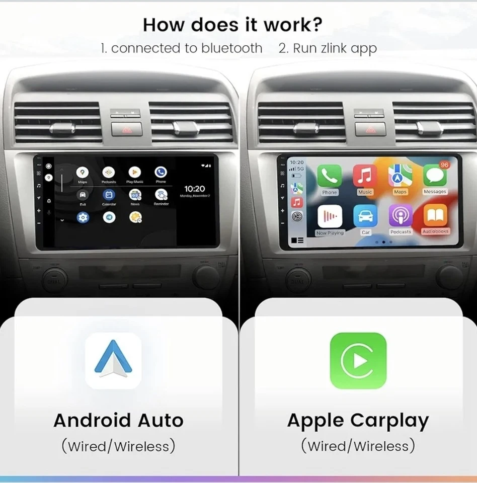 QLED Dasaita 9" Android/Apple CarPlay Car Stereo for Toyota Camry 2007-2011 - Image 3 of 4