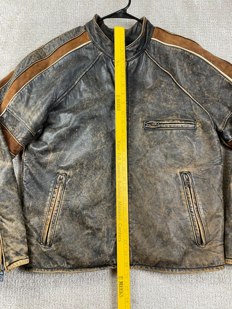 Envy Knowles & Carter Motorcycle Jacket Mens S Lined Italian Lamb Skin Leather View 2