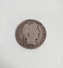 1907 Barber Half Dollar O Silver Circulated  90% silver.